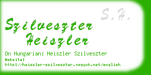 szilveszter heiszler business card